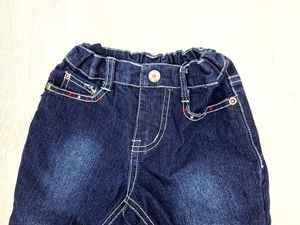 กางเกงยีนส์ผ้าเดนิมปะสำหรับเด็ก (212ปี) กางเกงผ้าฝ้ายขาตรงสำหรับกลางแจ้งที่ทันสมัยโดยงานฝีมือ - Product Image 3