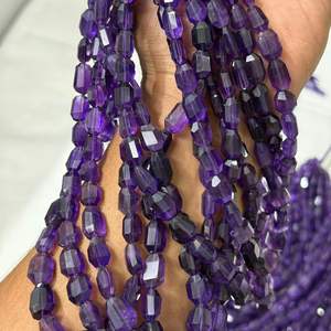 Perles de pierres précieuses facettées en améthyste naturelle de haute qualité, de 7x5 mm à 12x10 mm, pour la fabrication de bijoux, JAIPURI GEMS - Product Image 1