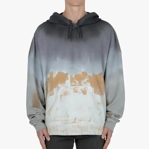 Nouvelles tendances hommes lavage acide strass sweats à capuche basiques coton mélangé hommes lavage acide strass sweats à capuche - Product Image 1