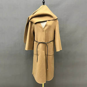 Abrigo de Cachemira de Doble Cara con Forro de Piel de Zorro, Largo y Acolchado con Lino, Apto para Invierno y Otoño, Estampado y Relleno de Lana - Product Image 1