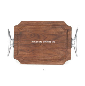 Plateau à chocolat en bois naturel, écologique et fait à la main, forme ronde, plateau de service de luxe décoratif multifonctionnel, vente chaude - Product Image 4