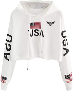 Sublimé Hiver Casual Tricoté Crop Top Hoodies Femmes Solide À Manches Longues Mode Sweats - Product Image 3