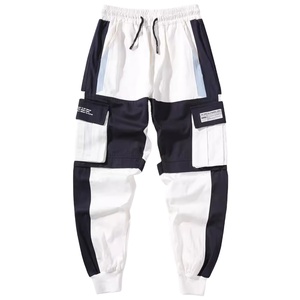 2024 SDS, pantalones de chándal Cargo negros informales para hombre, cintura media, ajuste holgado con rastreador de bolsillo y cinta, pantalones de chándal de Hip Hop - Product Image 1