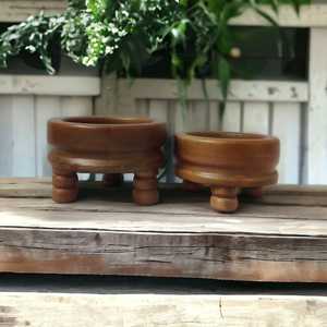 Bol surélevé en bois de manguier naturel marron pour salade et fruits, fait main, de luxe, vaisselle, centre de table de cuisine, pour la maison et le jardin - Product Image 3