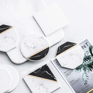 Handmade Wholesale Decorative <b>Ceramic</b> <b>Coasters</b> White Black Round Modern Eco-Friendly - Product Image 4