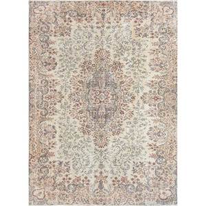 Alfombra de Lana Anudada a Mano, Color Beige Marrón Vintage, para Uso Doméstico, Sala de Estar, Pasillo, Entrada, Dormitorio Juvenil, Diseño de Medallón Rectangular - Product Image 1