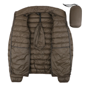Veste d'hiver ultra-légère pour hommes avec col montant coupe-vent en tissu mat et manteau à plumes Vêtements chauds portables - Product Image 2