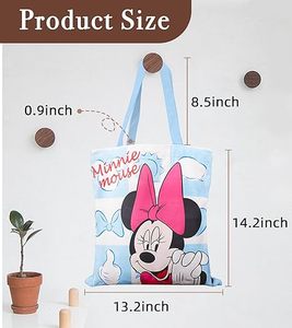 Vải Tote túi cho phụ nữ dễ thương thẩm mỹ Kawaii cho cuốn sách quần áo giản dị tái sử dụng Vai Túi (Màu xanh mini). - Product Image 2