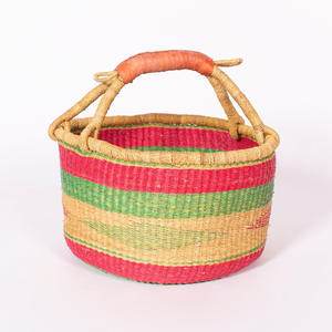 Paniers de bolga en jonc de mer faits à la main organisateur de décor africain à vendre panier d'herbe de mer écologique - Product Image 4