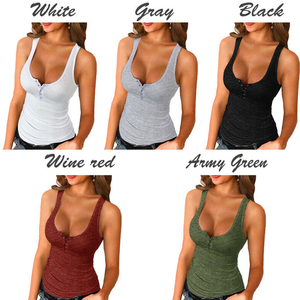 Débardeurs Muscle Fit couleur unie pour femmes débardeurs sans manches 100% coton débardeur pour femmes avec logo personnalisé à prix abordable - Product Image 6