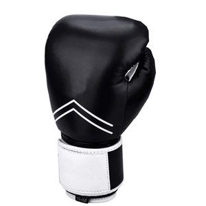 Guantes de Boxeo de Cuero Negro de 10 Onzas con Cierre de Velcro, Guantes de Entrenamiento de Dedos Completos para Adultos - Product Image 1