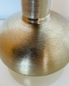 Vase à fleurs en métal avec col long plaqué or, base ronde, décoration d'intérieur, motif gravé, nouveauté 2025, style côtier en fer - Product Image 5