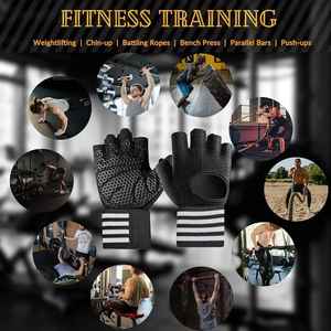 Gants d'entraînement pour hommes et femmes avec support de poignet Gants de gymnastique rembourrés pour l'entraînement d'haltérophilie Excellente adhérence pour le sport - Product Image 6