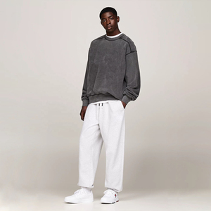 Sweat-shirt pour homme en denim délavé, couleur et taille personnalisées, meilleur fournisseur en gros, nouvelle mode, sweat-shirt uni en denim délavé pour homme - Product Image 5