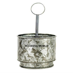 Porte-ustensiles vintage galvanisé Caddy de couverts faits à la main d'excellente qualité Caddy à ustensiles vintage fini personnalisé - Product Image 5