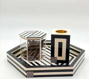 Meilleur ensemble Bakhoor avec plateau en incrustation d'os avec plateau en chocolat en nacre et boîte Mubkhar Sets from India Crafted by GGO - Product Image 1