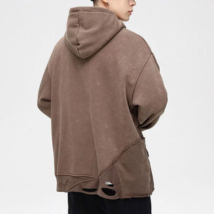 Haute qualité 100% coton hiver pull détresse broderie sweats à capuche sur taille sur mesure - Product Image 4