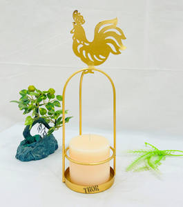 Candelabros cónicos de hierro dorado elegante de 11 pulgadas, candelabros Vintage hechos a mano, bodas, cenas, fiestas, decoración de Navidad al aire libre - Product Image 5