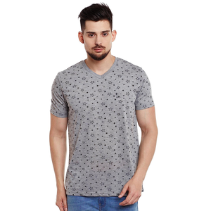 T-shirt tricoté imprimé coupe ajustée décontracté pour homme Design personnalisé Col V oversize respirant Respectueux de l'environnement Séchage rapide Nouvelle Collection - Product Image 1