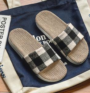 Automne hiver intérieur maison pantoufles unisexe mode Jute plaine teint réglable tissé grande taille moderne minimaliste Hometexile - Product Image 4