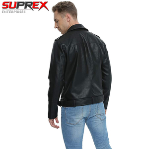 Mens Black Genuine Leather Slim Fit <b>Motorcycle</b> <b>Jacket</b> Windproof Washed Classic Moto Style Premium Streetwear - Product Image 2