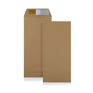 Low Price Pocket Envelope For Coupons Mail Receipts 80gsm 4 X 9 Inch Peel And Seal Manilla White Kraft Paper