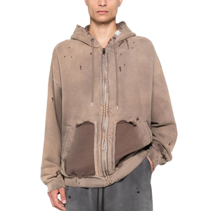 Nueva sudadera multicapa con cremallera para invierno, forro polar de algodón pesado de gran tamaño, triple cremallera personalizable Unisex - Product Image 1