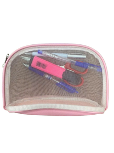 Vietnam Manufacturer Custom Logo Transparent Mesh Cosmetic Bag Zippered Nylon Pouch for <b>Travel</b> Toiletries and <b>Wash</b> Kit - Product Image 2