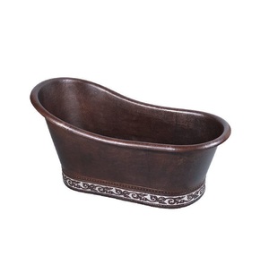 Mayorista Bañera de cobre Mejorada Bañera asequible Diseñador Bañera de cobre de forma ovalada Hecho a mano Doble pared Fábrica al por mayor - Product Image 3