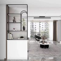 Nouveau Clubhouse d'hôtel haut de gamme en acier inoxydable de style chinois avec partitionnement d'écran en verre artistique
