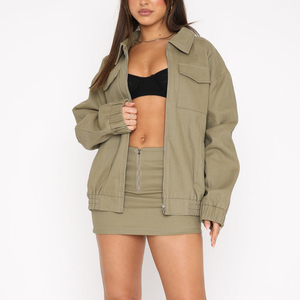 Conjunto de minifalda y chaqueta con cremallera para mujer, trajes de 2 piezas personalizados de alta calidad informales de primavera 2024 al por mayor - Product Image 2