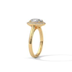 แหวนหมั้นเพชรทรงรีแบบโอวัล  ทอง 14k 18k 10k และเงิน 925 แหวนแต่งงานแบบโอวัลซ่อนเพชร แหวนเพชร VVS แล็บไดมอนด์  Maz - Product Image 5