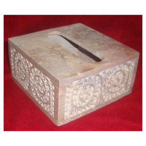 Best Wholesale Price Agra Heritage Marble Crafts Handmade Soapstone <b>Tissue</b> <b>Box</b> - Product Image 3
