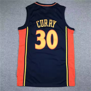 Maille à séchage rapide en vrac Golden Stephen Curry 30 Poole 3 broderie cousue maillots d'uniforme de basket-ball personnalisés noirs - Product Image 2