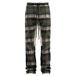 Pantalon de survêtement décontracté pour homme, taille mi-haute, en mélange de mohair, avec une sensation légère et une option ourlet évasé, coupe classique - Product Image 1