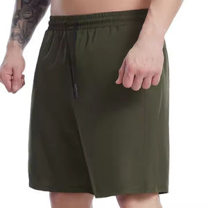 Short d'entraînement athlétique de gymnastique léger et respirant pour hommes Short de sport de course à séchage rapide Poches à taille élastique Motif solide Mid - Product Image 5