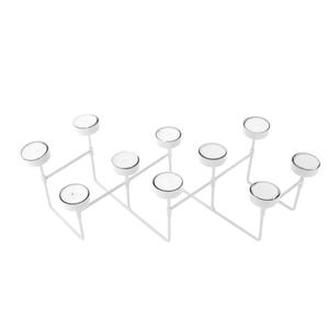 Porte-bougie de table en aluminium au design unique avec base en bois, impression personnalisée pour Noël, en vente - Product Image 2