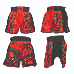 กางเกงขาสั้นออกกำลังกายผ้าฝ้ายและโพลีเอสเตอร์ระบายอากาศแห้งเร็วแบบกำหนดเองสำหรับกางเกงคิกบ็อกซิ่ง กางเกงมวยไทย กางเกงวิ่งสำหรับผู้ชาย - Product Image 4