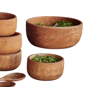 Vintage Wooden Bowl <b>Dinnerware</b> for Party Catering Available in Unique Design and Shape - Product Image 5