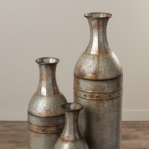 Nueva llegada Vintage Set 3 floreros de hierro diferentes tamaños jarrón de mesa macetas para el hogar ocasión de la boda por Uzair artesanías - Product Image 5