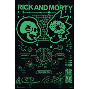 For Rick and Morty Modern Style Paper <b>Poster</b> 'Nobody Exists on Purpose' Wall Art - Product Image 1