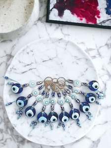 Evil Eye Bead Fashion Carabiner Keychain with Enamelled Tips 3D Shape Alloy Metal and Embossing Printing - Product Image 6