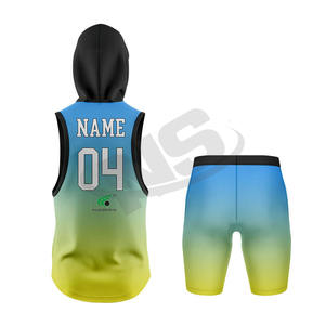 Conjunto de uniforme de fútbol con bandera 7v7 para adultos, unisex, logotipo personalizado, impresión por transferencia de calor, secado rápido, transpirable, sin mangas, 100% poliéster - Product Image 5