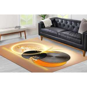 Tapis imprimé cerf abstrait : Décoration artistique moderne pour salle à manger et couloir, tapis fin non tissé - Product Image 1