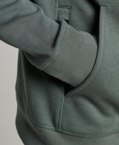 Sweat à capuche oversize en polaire écologique bicolore pour homme, style hip-hop, avec logo brodé personnalisé, épaules tombantes, fermeture éclair - Product Image 5