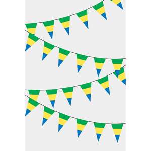 Guirlande de drapeaux triangulaires du Gabon pour décorations de fête - Product Image 1