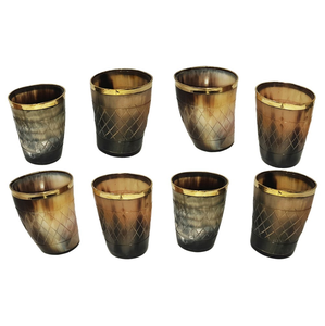 Verre en corne de buffle le plus vendu 2 pièces en laiton Design vente chaude qualité naturelle 100% verre en corne de buffle en vrac - Product Image 5