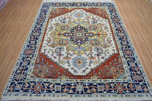 Alfombras antiguas de lana anudadas a mano de 8x14 y 9x12, juegos de alfombras tejidas de súper alta calidad con algodón multicolor para rezar en el hogar - Product Image 5