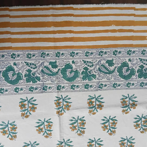 Rustic Boho Luxury Floral Cotton Customized Color Washable Indian Handmade Block Printed Tablecloth <b>Table</b> <b>Cover</b> - Product Image 1