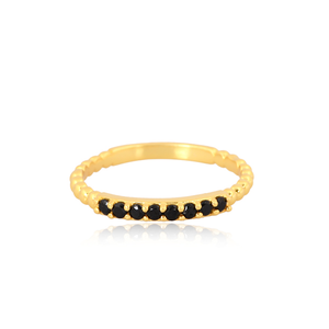 แหวนเงินสเตอร์ลิงสีทอง18K แหวนพลอยโอนิกซ์สีดำสำหรับผู้ผลิตเครื่องประดับ - Product Image 3